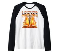 Future Lawyer Advocate Attorney Flames Style années 90 Manche Raglan