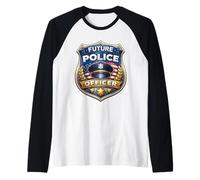 Future Police Officer Academy pour garçons et Enfants Policier Flic Manche Raglan