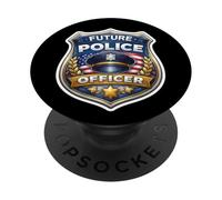 Future Police Officer Academy pour garçons et Enfants Policier Flic PopSockets PopGrip Adhésif