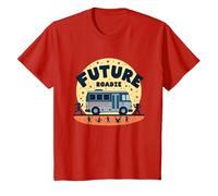 Future Roadie My First Concert Kids Music Tour Bus Adventure T-Shirt, Enfant, Rouge, 12 Ans