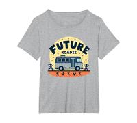 Future Roadie My First Concert Kids Music Tour Bus Adventure T-Shirt, Femme Grandes Tailles, Gris Chiné, 5X