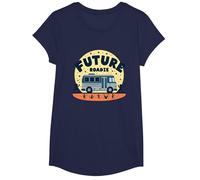 Future Roadie My First Concert Kids Music Tour Bus Adventure T-Shirt, Fille, Bleu Marine, M