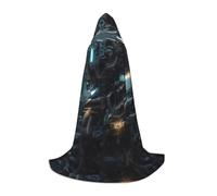 Future Robot L Cape de magicien imprimée Halloween | Costume de fête à thème | Cape de cosplay pour adulte/jeune | Tailles S, M L