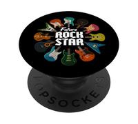 Future Rock Star Guitare électrique colorée Groupe de Musique pour Enfants PopSockets PopGrip Adhésif