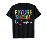 Future travailleuse Sociale de Retour à l'école, Teinture à Cravate rétro Arc-en-Ciel T-Shirt