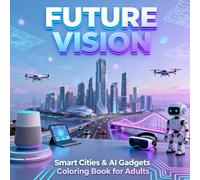 Future Vision: Smart Cities & AI Gadgets Coloring Book for Adults