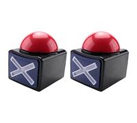 FutureHight Lot de 2 Boutons de Answer Buzzer, Alarme sonore de avec lumière Trivia Quiz Got Talent Buzzer Jouet