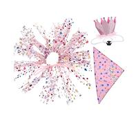 FUTUREORYY 1 Ensemble De Décorations d'anniversaire pour Animaux De Compagnie Accessoires Plaques D'Identité Chapeaux Noms Décorations Tricotées Accessoires Écharpe Tenues À