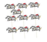 FUTUREORYY 10 Pièces Décoration Gâteau Voitures Drapeaux à Décorations de Fête Anniversaire Garçon Fille Accessoires Thème Course pour Garçons et