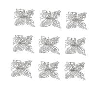 FUTUREORYY 10 Pièces Décorations Creux Argentés pour Sapin de Noël Ornements Suspendus Plastique pour Décoration Murale Table et Vitrine