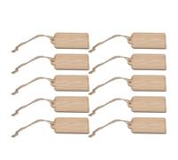 FUTUREORYY 10 Pièces Lot de 10 Étiquettes à Suspendre en Bois Brut Rectangulaires pour Plantes de Jardin, Marqueurs Réutilisables pour Pots, Succulentes et Légumes, Accessoires Solide pour