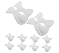 FUTUREORYY 10 pièces Masques Renard Blanc à Peindre pour Garçon Fille Masques Papier DIY pour Halloween et Activités Éducatives pour Créativité et Jeux
