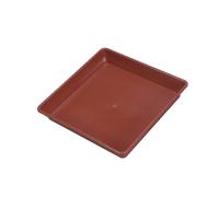 FUTUREORYY 10 Pièces Plateau Carré pour Pots de Plantes Plastique Chaleur Plateau de Support Décoratif Intérieur et Extérieur pour Jardinières Lot de Brique Rouge