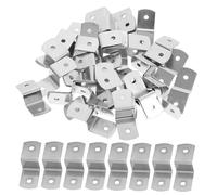 FUTUREORYY 100 Pièces Lot de Clips Z Fer Robustes Argentés pour Fixation Photo Supports Toile et Dessus de Table Connecteurs Durables pour Étagères et Meubles