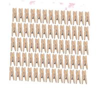 FUTUREORYY 100 Pièces Mini Pinces Photos Naturel Clips Rétro pour Mémos Cartes Photos Décoration Maison et Bureau