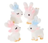 FUTUREORYY 12 Pièces Figurines Cerfs Miniatures Résine pour Décoration de Bureau et Jardin Ornements de Table Cartoon Adorables Accessoires de Paysage Mélangés