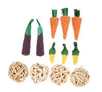 FUTUREORYY 12 pièces Jouets à Mâcher pour Hamsters et Petits Animaux Naturel Soulagement des Dents et Stimulation du Comportement pour Cochons et Écureuils
