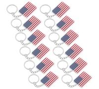 FUTUREORYY 12 Pièces Lot de Porte-clés en Acrylique Drapeau Américain Patriotique, Décoration Créative pour Clés, pour Fêtes et Usage Quotidien