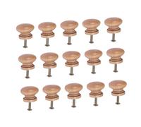 FUTUREORYY 15 Pièces Lot de Boutons Champignon Bois Grand Modèle avec Vis Poignées Tiroir et Armoire Décor Naturel et Installation Facile pour Meuble et Placard