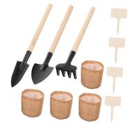 FUTUREORYY 1ensemble Set De Mini Outils De Jardinage avec Panneaux Et Pots Jute Ensemble pour Transplantation Et Entretien des Plantes