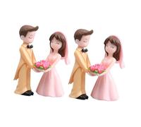 FUTUREORYY 2 paires Figurines Couple Mariés Décoratives pour Gâteau Miniatures Ornements DIY pour Décoration de Mariage et Cadeau Anniversaire Femme