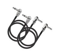 FUTUREORYY 2 pièces Câble Patch Audio Guitare Lot de Câbles Effet Instrument Guitare Électrique Connecteur Plat Argenté Accessoire Audio Stable et