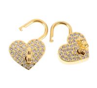 FUTUREORYY 2 Pièces Cadenas Forme de Coeur avec Petit Cadenas Métallique avec Clés Serrure Décorative Doré pour Cadeau Couple Boîte à Bijoux Valise et Journal Lot