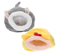 FUTUREORYY 2 pièces Cave Douillette pour Petits Animaux Chaude Nid Hiver pour Hamster Cochons et Rongeurs Lit Confortable et Isolant pour Cage Couleur Aléatoire Couleur Aléatoire