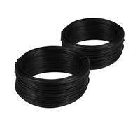 FUTUREORYY 2 pièces Fil Métallique Plat Noir Flexible Fil Recouvert Polyvalent pour Jardinage Artisanat et Fixation Végétaux pour Treillis et Bricolage