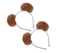 FUTUREORYY 2 Pièces Oreilles En Peluche Pour Femmes Accessoires Cheveux Couper Bound Bande De Cheveux En Peluche Horaire à Oreille D'ours Bandeau De Soins De La Peau Coffee