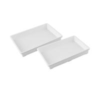 FUTUREORYY 2 pièces Plateau Rectangulaire pour Pots de Fleurs Plastique PE Récupérateur Eau Réutilisable pour Plantes Accessoire Pratique Dérapant pour Jardinières et Bonsaï