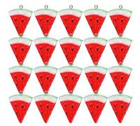 FUTUREORYY 20 pièces Mini Breloques Pastèque Résine Tranches Réalistes Décorations Fruitées pour Fabrication de Bijoux Colliers Bracelets Boucles Oreilles Accessoires DIY Polyvalents