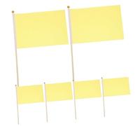 FUTUREORYY 25 pièces Lot de Petits Drapeaux à Main Jaunes Légers et Durables pour Parade Décoration Fête Nationale Carnaval Anniversaire et Événements Festifs