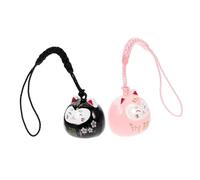 FUTUREORYY 2pièces Lot De Pendentifs Chat Japonerie Cloche Décoratifs Porte-clés Légers Pour Téléphone Paquet Clés Décoration Extérieure Et Intérieure
