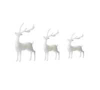 FUTUREORYY 3 Pièces Ornement De Wapiti Décorations De Noël Rennes Micro Paysage Cerf De Décoration De Noël Ornements De Bricolage Époxy Blanche