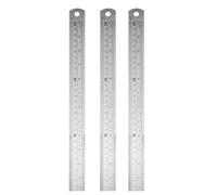 FUTUREORYY 3 pièces Règle Acier Inoxydable Réglet Précis pour Dessin Mesure Scolaire et Bureau et Portable Suspension