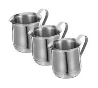 FUTUREORYY 3 pièces Set de Pichets à Lait Acier Inoxydable Résistants Chaleur pour Cappuccino Latte Art Maison Bureau