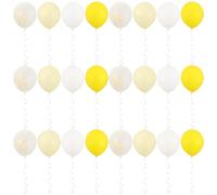 FUTUREORYY 30 Pièces Ballons en Latex Jaunes et Blancs 30 Cm - Ballons D’anniversaire et Shower Thème Tournesol - Décorations de Fête Colorées pour Table et Mur - Rubans Inclus