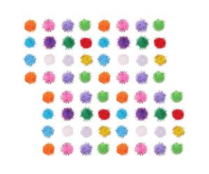 FUTUREORYY 300 Pièces Lot de Boules à Pompons pour Chat Jouets Interactifs Colorés Peluche pour Plusieurs Chats Divertissement Intérieur et Jeu Collectif