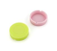 FUTUREORYY 3pièces Cendrier Rond Silicone Résistant Chaleur Unbreakable Lumineux Blanc Rose Jaune pour Fumeurs Intérieur Extérieur
