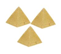 FUTUREORYY 3pièces Figurines Mini Pyramides Résine Dorée pour Décoration De Table Accessoires De Paysage Et Décor Thématique Égyptien
