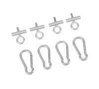 FUTUREORYY 4 Ensembles Set de Butées Acier Inoxydable avec Mousquetons pour Rail de Store Accessoires de Fixation de Tissu d'Ombrage pour Camping-Car Caravane et Auvent Extérieur