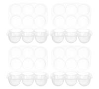 FUTUREORYY 4 Pièces Boîte à Œufs Portable Compartiments avec Couvercle Conteneur Transparent et Étanche pour Réfrigérateur Camping et Voyage Boîte de Rangement Empilable pour Œufs Fragile