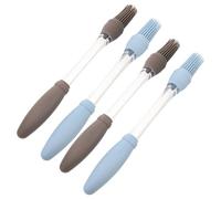 FUTUREORYY 4 Pièces Brosse Silicone pour Barbecue avec Manche Isolant Résistant Chaleur Pinceaux à Badigeonner Huile et Sauce avec Étui de Rangement pour Cuisson et Grillades