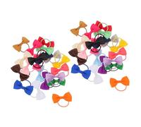 FUTUREORYY 40 Pièces Pet Dog Hair Bows with Rubber Bands Small Bowtie Accessories for Yorkie Poodle Maltese and Small Breeds Cute Puppy Hair Bands for Grooming and Special Occasions