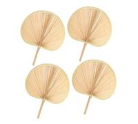 FUTUREORYY 4pièces Éventail Raphia Tressé Naturel De Éventails De Palmier Fait Main pour Décoration Et Confort Été Accessoire Traditionnel pour Mariages Et Événements