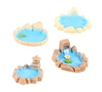 FUTUREORYY 4pièces Jardin Miniature Décoration pour Petit Étang Accessoires De Jardin Miniatures Ornements Étang Décoration Extérieure Kit De Bricolage Statues Décoratives Micro