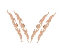 FUTUREORYY 4pièces Lot de Appliques Bois Sculpté pour Décoration Murale Ornement De Placard Décoration De Meuble Vintage Non Peint pour Intérieur