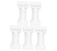 FUTUREORYY 5 pièces Mini Roman Pillar Resin Statue Set Stable Artistic Home Decor Micro-Landscape Ornament and Candle Holder for Table Decoration
