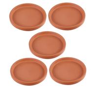 FUTUREORYY 5 Pièces Soucoupes pour Pots Céramique Supports Drainage pour Pots de Fleurs Intérieurs et Extérieurs Bases Étanches Décor Naturel Polyvalent
